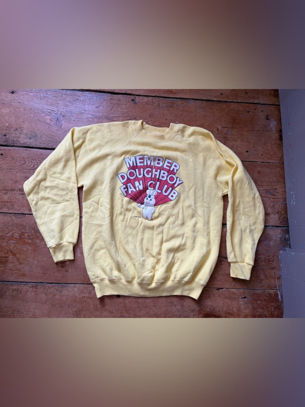 Vintage 1980s Pillsbury Doughboy Fan Club Member Crewneck Sweatshirt Puffy L